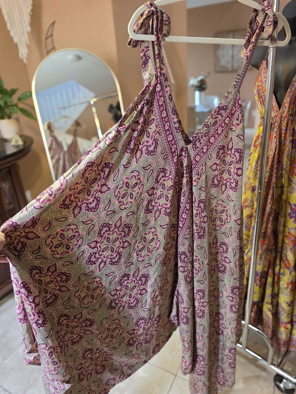 Tie-Shoulder Purple Floral Print Jumpsuit